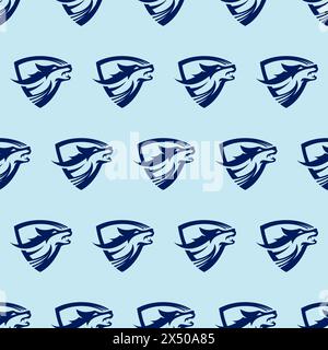 Wolf Seamless Pattern Vector Illustration Stock Vector