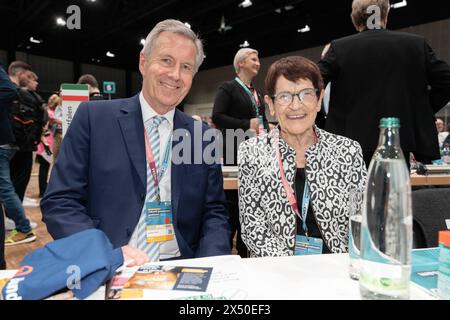 2024-05-06,Berlin,der 36. Parteitag der Christlich Demokratischen Union Deutschlands CDU findet vom 6. bis 8. Mai 2024 im Estrel Congress Center in Berlin statt.Bundespräsident a.D Christian Wulff sowie Rita Süssmuth Ehemalige Präsidentin des Deutschen Bundestages *** 2024 05 06,Berlin,The 36th Party Congress of the Christian Democratic Union of Germany CDU will take place from 6 to 8 May 2024 at the Estrel Congress Center in Berlin Former Federal President Christian Wulff and Rita Süssmuth Former President of the German Bundestag Stock Photo