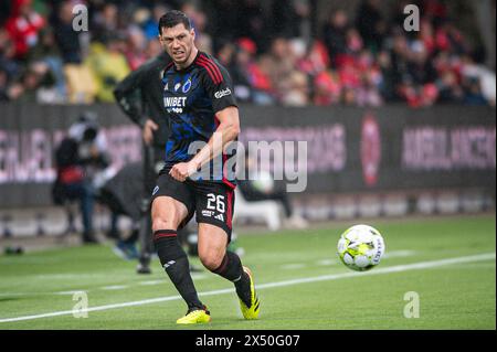 Silkeborg, Denmark. 05th, May 2024. Scott McKenna (26) of FC Copenhagen seen during the 3F Superliga match between Silkeborg IF and FC Copenhagen at Jysk Park in Silkeborg. (Photo credit: Gonzales Photo - Morten Kjaer). Stock Photo