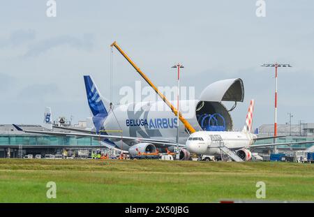 FRANCE - NANTES , LE SAMEDI 10 FEVRIER 2024. AEROPORT DE NANTES ATLANTIQUE - AIRBUS A330-743L BELUGA XL - F-GXLN . FRANCOIS NAVARRO / FPi Stock Photo