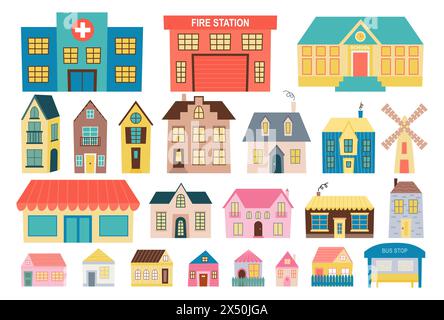 Set of different houses, flat design, vector Stock Vector Image & Art ...