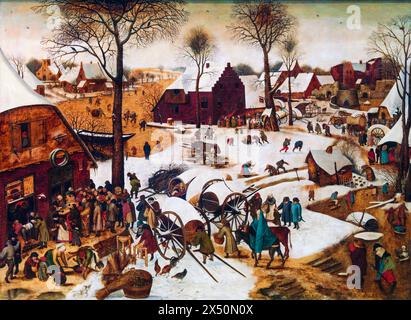 Pieter Brueghel the Younger, The Census at Bethlehem, painting in oil on wood, 1610 Stock Photo