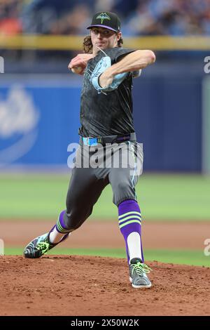 Tampa Bay Rays Pitcher Ryan Pepiot Poses For A Portrait During Photo St Petersburg Fl Tampa Bay Rays Pitcher Ryan Pepiot 44 Delivers A Pitch In The Top Of The Third Inning During An Mlb Game Against The New York Me 2x50w2k