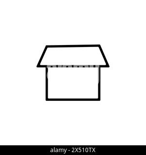 Open Box flat vector icon. Simple solid symbol isolated on white background. Open Box sign design template for web and mobile UI element Stock Vector