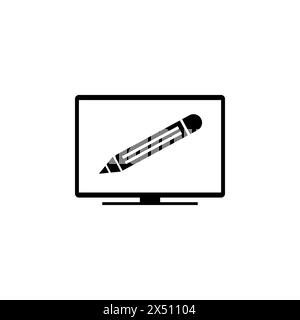 Maximize Full Screen Monitor flat vector icon. Simple solid symbol isolated on white background. Maximize Full Screen Monitor sign design template for Stock Vector