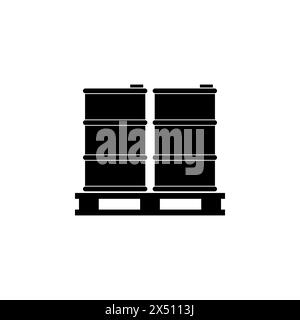Palette Barrels Oil flat vector icon. Simple solid symbol isolated on white background. Palette Barrels Oil sign design template for web and mobile UI Stock Vector