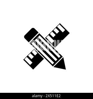 Design Drawing Tools flat vector icon. Simple solid symbol isolated on white background. Design Drawing Tools sign design template for web and mobile Stock Vector