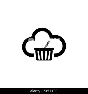 Buy Cloud Storage flat vector icon. Simple solid symbol isolated on white background. Buy Cloud Storage sign design template for web and mobile UI ele Stock Vector