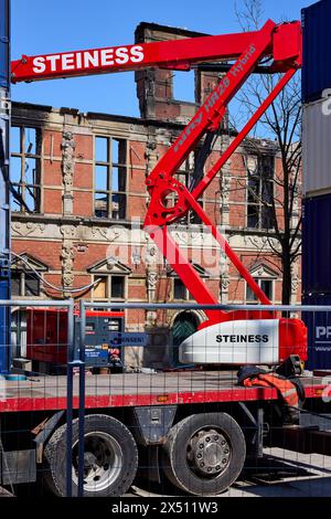 Børsen ('the Bourse'), after the fire (April 16 2024); Copenhagen, Denmark Stock Photo