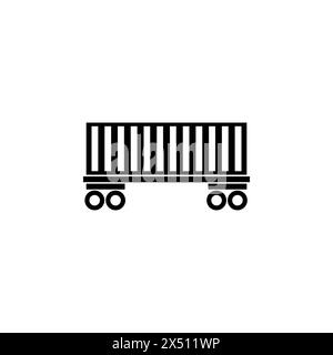 Cargo Wagon, Rail Car flat vector icon. Simple solid symbol isolated on white background. Cargo Wagon, Rail Car sign design template for web and mobil Stock Vector