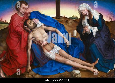 Rogier van der Weyden, Pietà, painting in oil on panel, circa 1441 Stock Photo