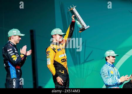 #1 Max Verstappen (NLD, Oracle Red Bull Racing), #4 Lando Norris (GBR, McLaren Formula 1 Team), #16 Charles Leclerc (MCO, Scuderia Ferrari), F1 Grand Prix of Miami at Miami International Autodrome on May 5, 2024 in Miami Gardens, United States of America. (Photo by HOCH ZWEI) Stock Photo