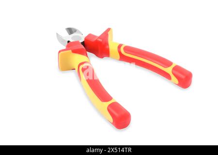 New side cutting pliers isolated on white Stock Photo