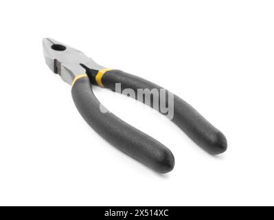 New combination pliers isolated on white. Construction tool Stock Photo