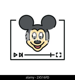 Animation genre line black icon. Sign for web page, mobile app, button, logo. Vector isolated button. Editable stroke. Stock Vector