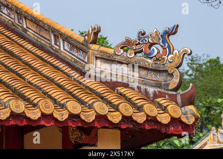 Vietnam, Hue, Construction details of Imperial Minh Mang Tomb complex Stock Photo