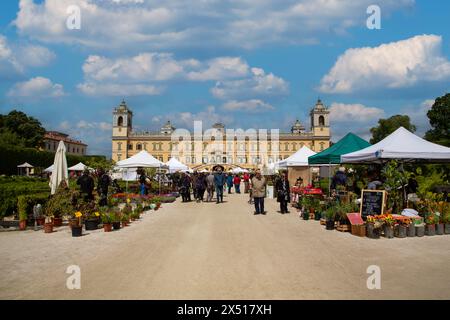 Annual flower show transforms Colorno Reggia landscape, This photograph was taken in Colorno, Parma, Italy on May 28, 2024 Stock Photo