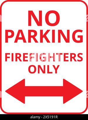 No parking firefighters only banner on a white background Stock Vector