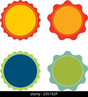 Colored round shaped banners with copy space for promotions on a white background Stock Vector