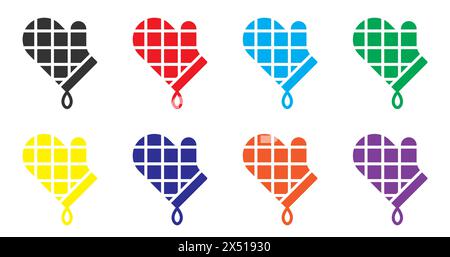 Kitchen glove icon set. Vector illustration Stock Vector