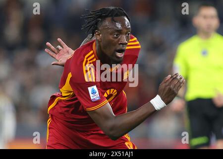 Tammy Abraham of Roma in action during the Italian championship Serie A football match between AS Roma and Juventus FC on May 5, 2024 at Stadio Olimpico in Rome, Italy Stock Photo