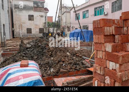 base works of a construstion site of a new house Stock Photo