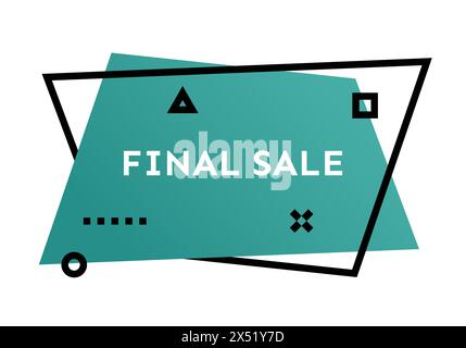 Final sale green geometric trendy banner.  Modern gradient shape with promotion text. Vector illustration. Stock Vector