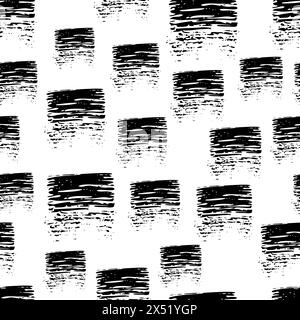 Seamless Pattern with hand drawn black scribble Smear. Abstract grunge texture. Vector illustration Stock Vector
