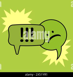 Communication speech bubbles on green background. Vector illustration Stock Vector