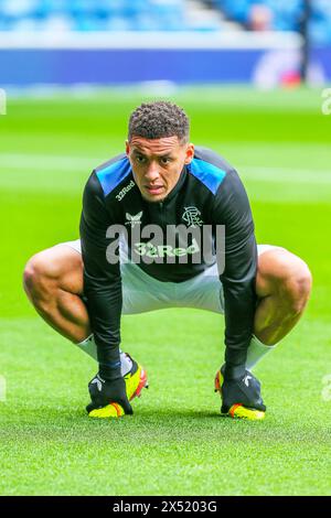 JAMES TAVERNIER, professional football player, playing for Rangers FC, image taken during a pre-match training and warm up session Stock Photo