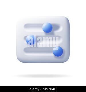 3D filter button icon isolated on white Stock Vector