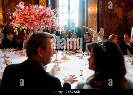 Stockholm, Denmark. 06th May, 2024. King Frederick X and Queen Mary attend a gala dinner at the Royal Palace in Stockholm, Monday, May 6, 2024. The Swedish royal couple are hosts for the gala banquet. Monday and Tuesday, the Danish royal couple make their first state visit to Sweden. During the state visit, the royal couple will meet Danish and Swedish astronauts, visit the fleet station Berga and attend a gala banquet at the Royal Palace. (Photo: Ida Marie Odgaard/Scanpix 2024) Credit: Ritzau/Alamy Live News Stock Photo