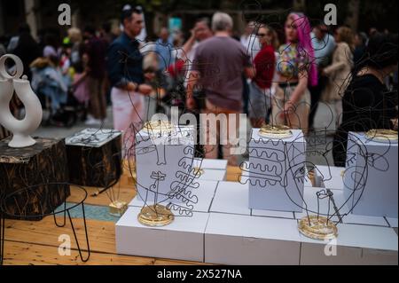 Clothing and craft market during Aragon Fashion Week 2024, Zaragoza, Spain Stock Photo