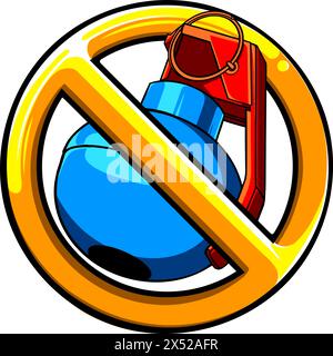 grenade ban icon on white background. vector illustration design Stock Vector