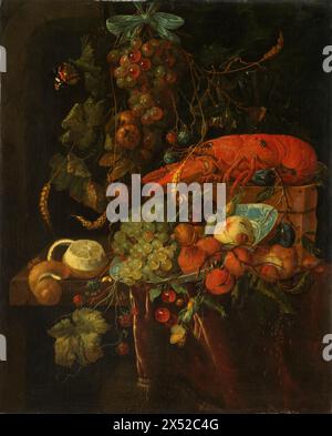 Still Life with Fruit and a Lobster.  Jan Davidsz. de Heem (copy after), 1640 - 1700. Stock Photo