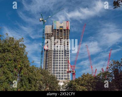The Founding, a new apartment block under construction (October 2023) in Canada Water, Bermondsey, London, UK. Stock Photo