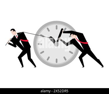 Businessman Stop time concept. Deadline Vector illustration Stock Vector