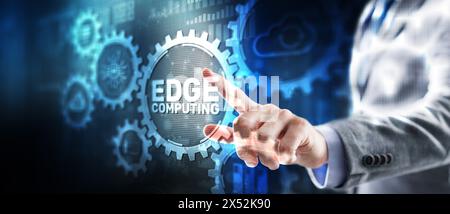 Edge computing. Distributed computing on devices. Concept Technology Stock Photo