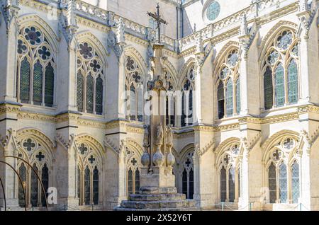 BURGOS, SPAIN - JUNE 8, 2014: Cloister of the Gothic cathedral of Burgos, Castile and Leon, Spain Stock Photo