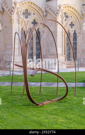 BURGOS, SPAIN - JUNE 8, 2014: Cloister of the Gothic cathedral of Burgos, Castile and Leon, Spain Stock Photo