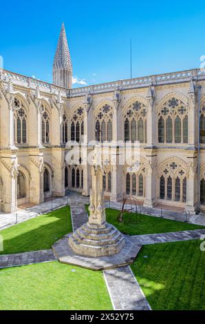 BURGOS, SPAIN - JUNE 8, 2014: Cloister of the Gothic cathedral of Burgos, Castile and Leon, Spain Stock Photo