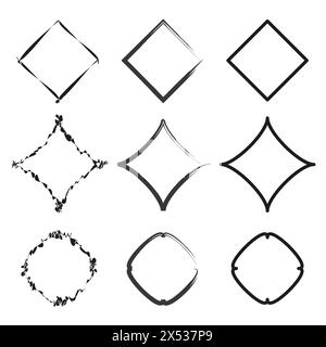 Assorted frames set. Square and circle borders. Geometric shapes collection. Creative design elements. Vector illustration. EPS 10. Stock Vector
