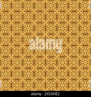 Vintage tiled pattern, Seamless background, vintage vine cross kaleidoscope pattern. Stock Vector