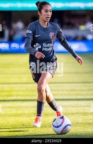 May 05, 2024 San Jose, CA USA Bay FC defender Caprice Dydasco (3) looks to pass the ball during the NWSL game between the Chicago Red Star and the Bay FC. Chicago beat Bay FC 2-1 at Pay Pal Park San Jose Calif. Thurman James/CSM Stock Photo