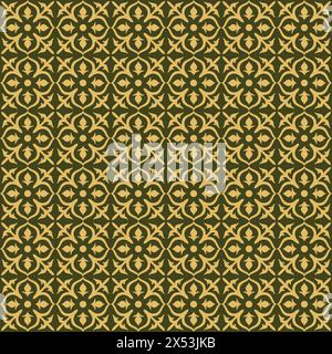 Vintage tile pattern, old decorative background. wallpaper vector Stock Vector