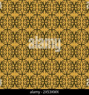 Vintage seamless pattern vintage ceramic tile design with floral, geometric background Stock Vector