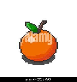 Orange pixel art. Vector illustration design, perfect for game assets themed designs Stock Vector