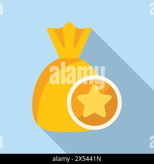 Loyalty program money bag reward icon flat vector. Online code. Shopping marketing Stock Vector