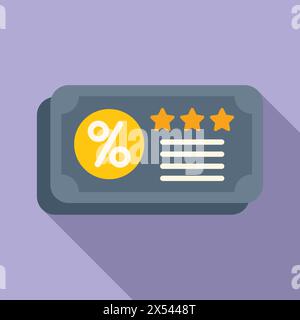 Customer loyalty coupon icon flat vector. Experience loyal. Creative marketing Stock Vector