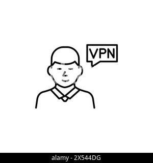 VPN user. Concept icon line art vector template Stock Vector